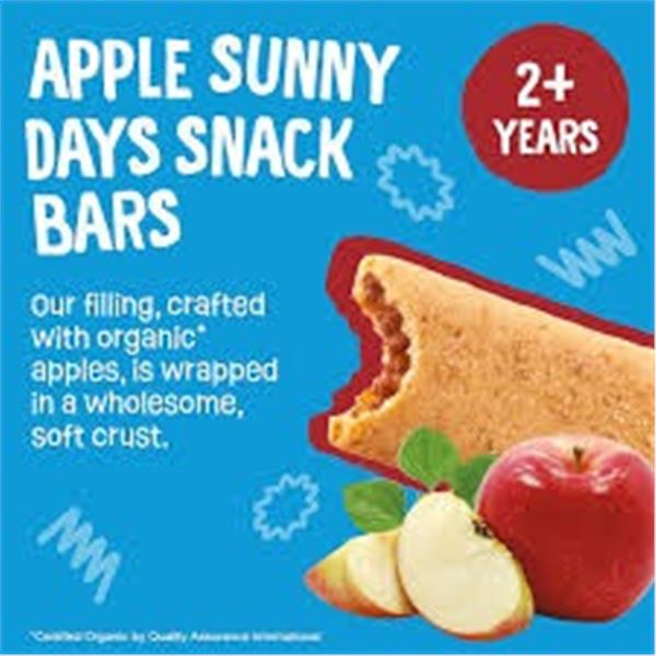 NEW 6 X 797G ORGANIC SUNNY DAYS SNACK BARS APPLE