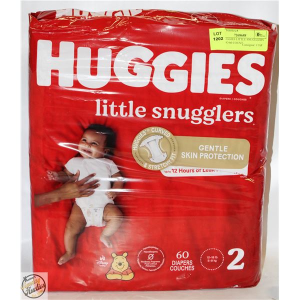 NEW HUGGIES LITTLE SNUGGLERS SIZE TWO 60 COUNT