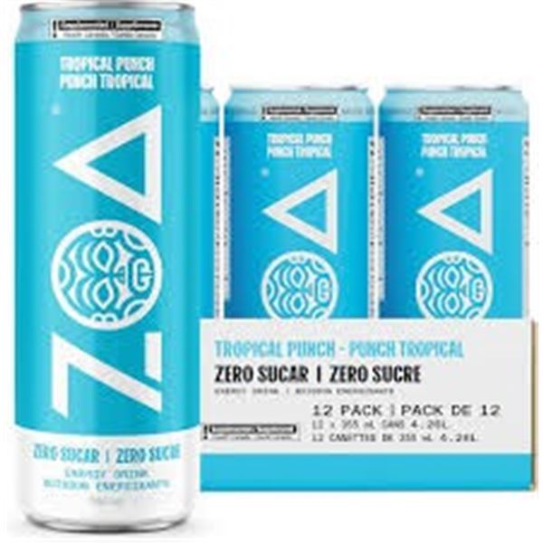NEW 12 X 355ML ZOA PUNCH TROPICAL