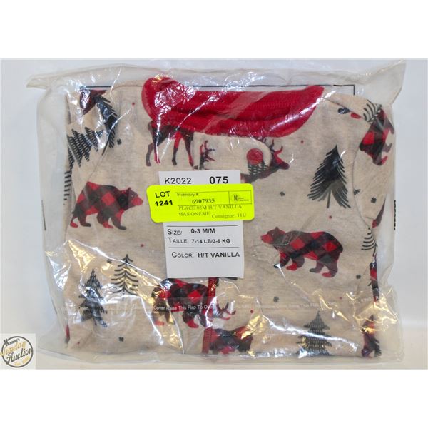 NEW PJ PLACE 03M H/T VANILLA CHRISTMAS ONESIE