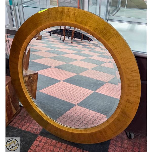 GOLD-TONED FRAMED ROUND MIRROR 34”