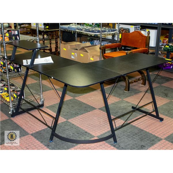 NEW ASSEMBLED MODERN CORNER DESK WITH MONITOR