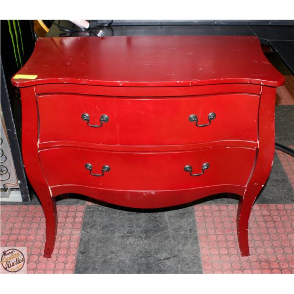 BAILIFF SEIZED: RED DRESSER 2 DRAWERS