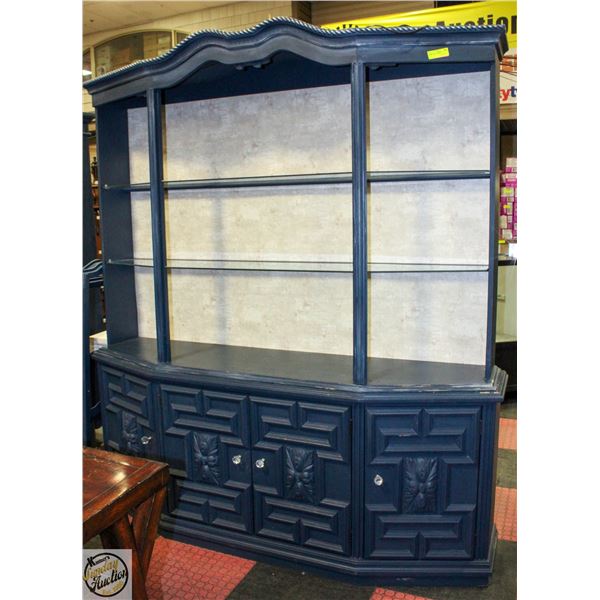 BAILIFF SEIZED: BLUE CHINA CABINET NEEDS DOORS