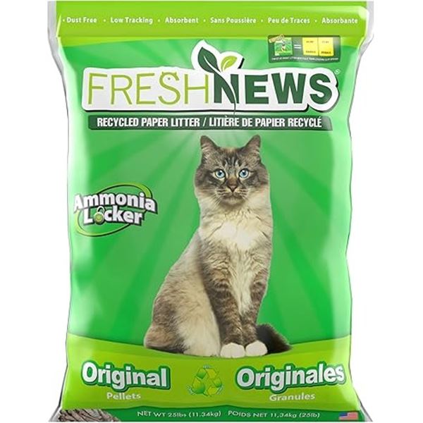 NEW FRESH NEW RECYCLED PAPER CAT LITTER 12LB BAG