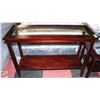 Image 1 : 2 TIER WOOD AND GLASS SOFA TABLE