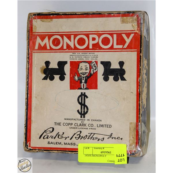 1930'S MONOPOLY