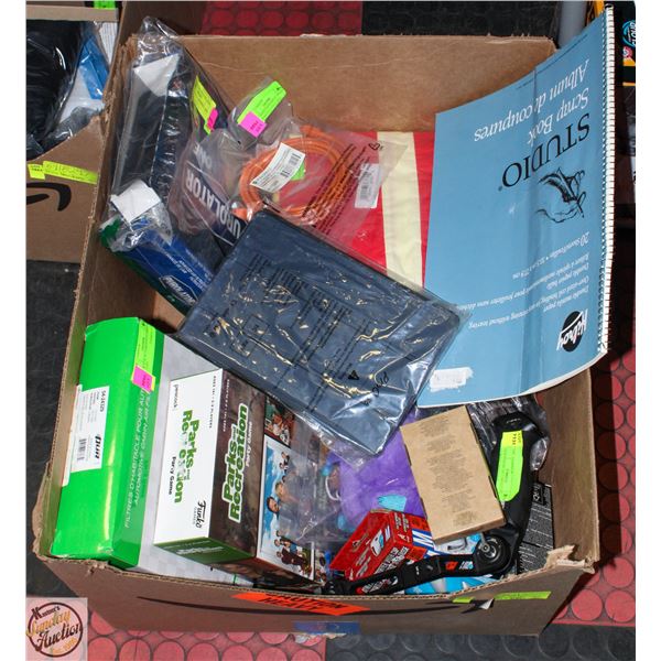 BOX OF ASSORTED NEW UNCLAIMED ITEMS