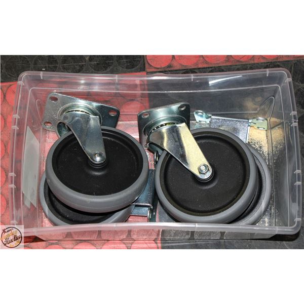 SET OF 4 LARGE WHEEL CASTORS
