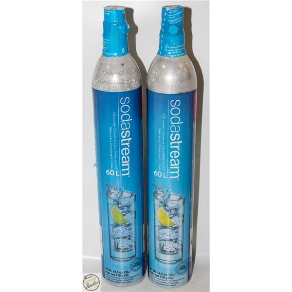 PAIR OF NEW SEALED SODA STREAM 60L CANISTERS