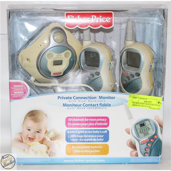 900 MHZ BABY MONITOR FISHERPRICE SET (YELLOWED IN