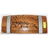 Image 1 : BARREL WELCOME SIGN 19" X 8"