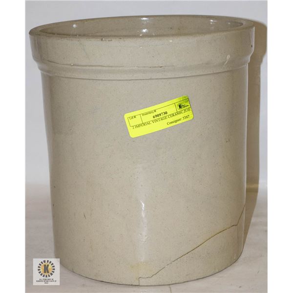 2 GALLON IMPERIAL VINTAGE CERAMIC JUG