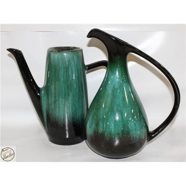 PAIR OF LARGE BLUE MOUNTIAN POTTERY JUGS/