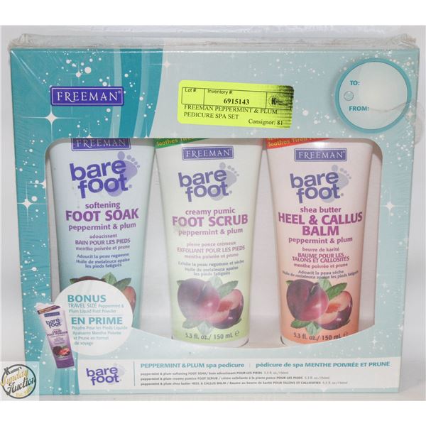 FREEMAN PEPPERMINT & PLUM PEDICURE SPA SET
