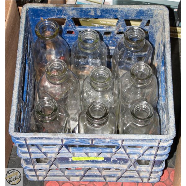 MILK CRATE WITH 9 MILK BOTTLES - ESTATE