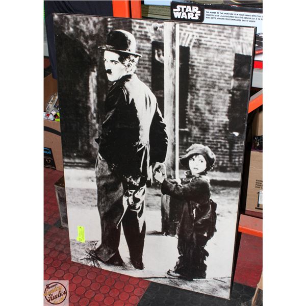 CHARLIE CHAPLIN BLACK AND WHITE POSTER BOARD