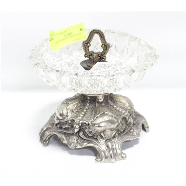 BRASS CRYSTAL CANDY DISH