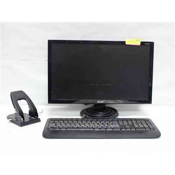 ACER P206HL MONITOR SOLD WITH SPEAKERS, KEYBOARD