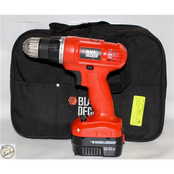 CORDLESS BLACK & DECKER DRILL WITH BAG