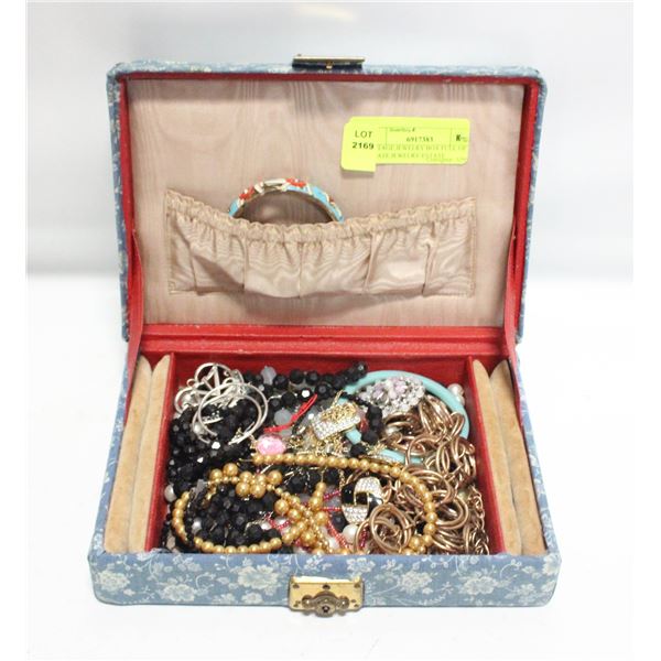 VINTAGE JEWELRY BOX FULL OF ESTATE JEWELRY-ESTATE