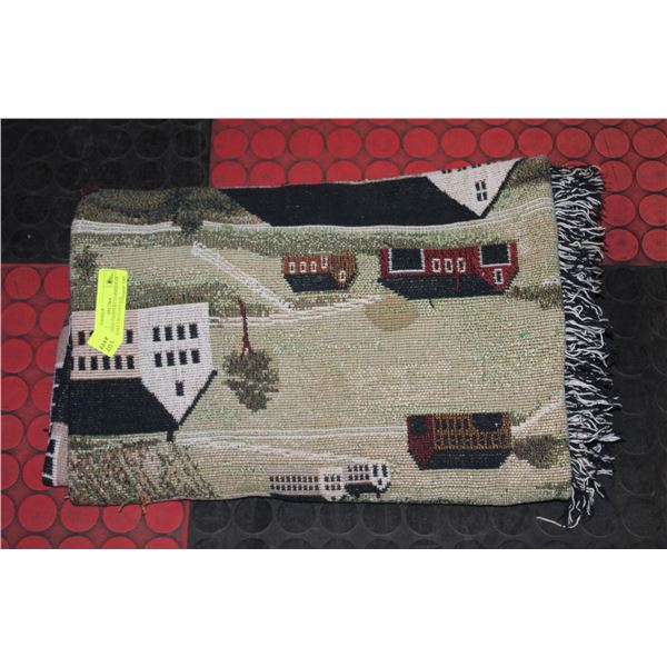 VINTAGE TAPESTRY FARMHOUSE BLANKET/RUG-ESTATE