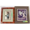 Image 1 : 2 PICTURES - GIRLS WITH A CARRIAGE 18" X 21"