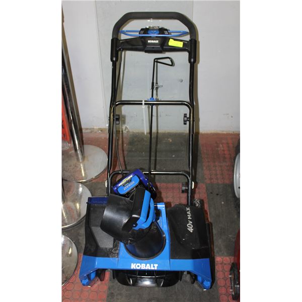KOBALT 40V MAX SNOW BLOWER/BAT/CHARGER