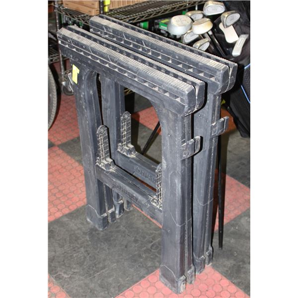 2 X STRONG- LIGHTWEIGHT PLASTIC SAWHORSES