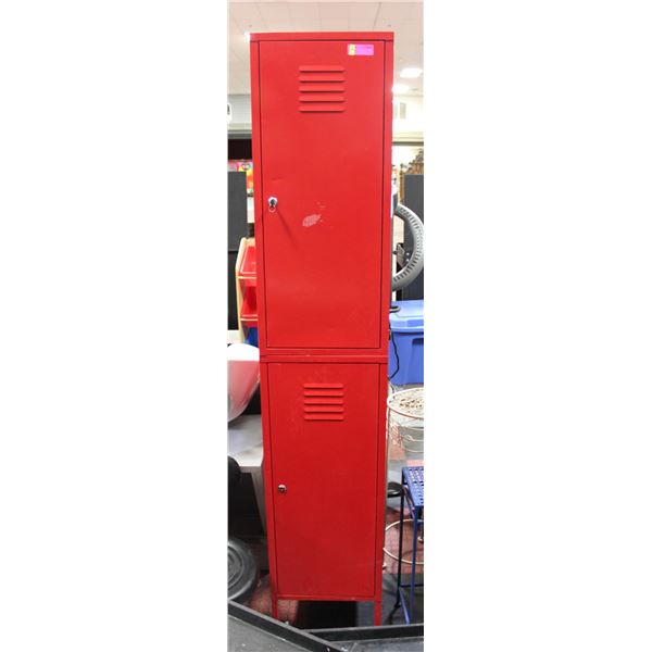 BAILIFF SEIZED: RED LOCKER STACK WITH KEY