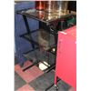 Image 1 : BAILIFF SEIZED: 3 TIER GLASS AND METAL SHELVING
