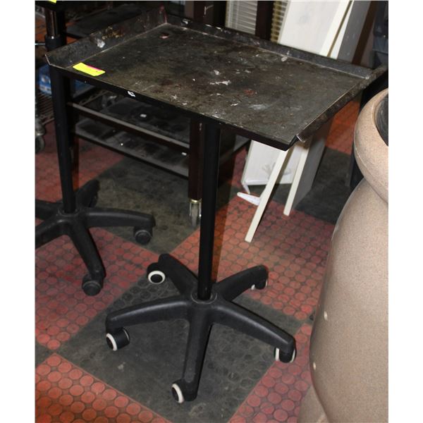 BAILIFF SEIZED: ROLLING BLACK TRAY STAND