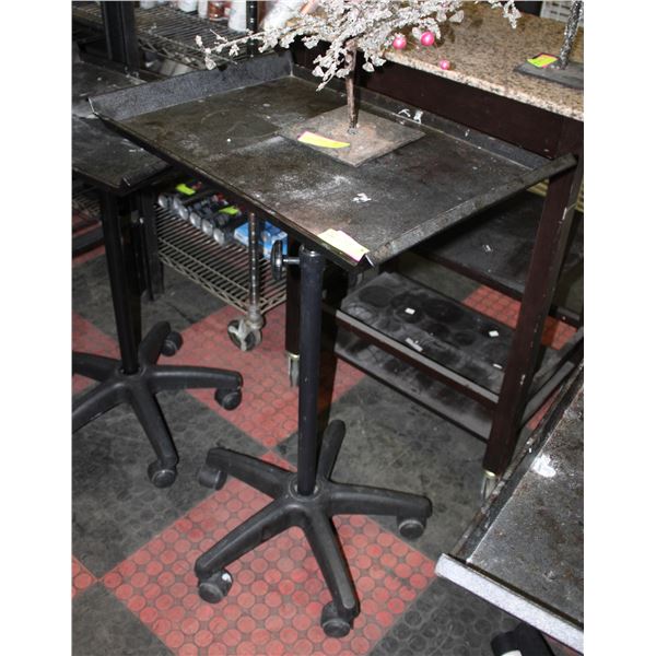 BAILIFF SEIZED: ROLLING BLACK TRAY STAND