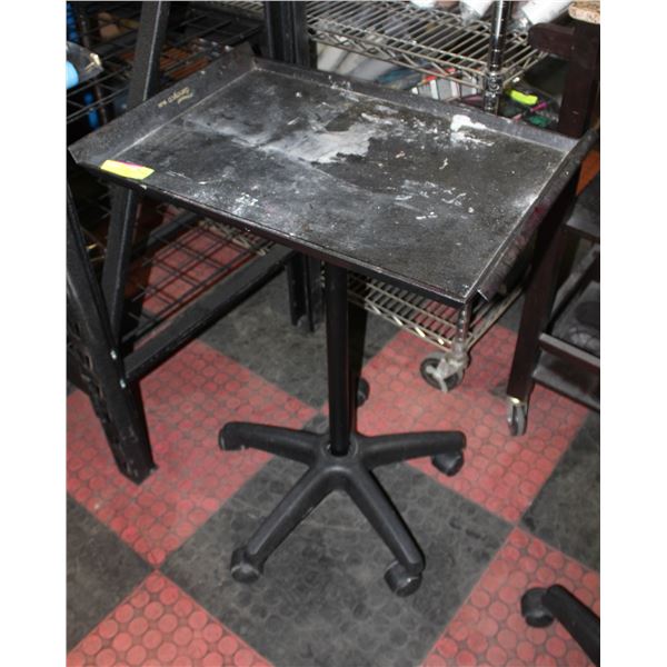 BAILIFF SEIZED: ROLLING BLACK TRAY STAND