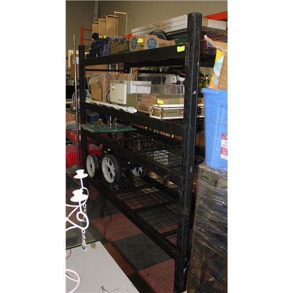 BAILIFF SEIZED:4 TIER INDUSTRIAL BLACK METAL SHELF