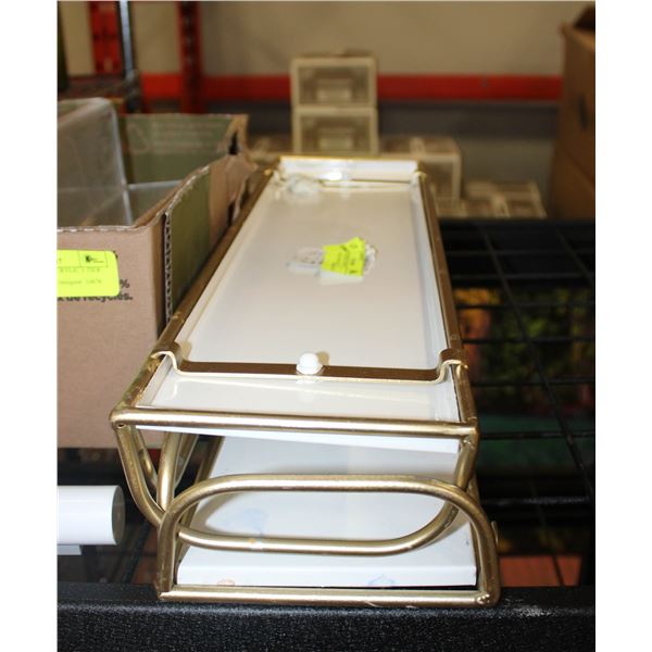 BAILIFF SEIZED: PAIR OF WHITE/GOLD SHELVES