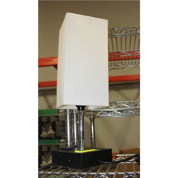 LAMP WITH 2 PLUGS ON BASE 16" - ESTATE