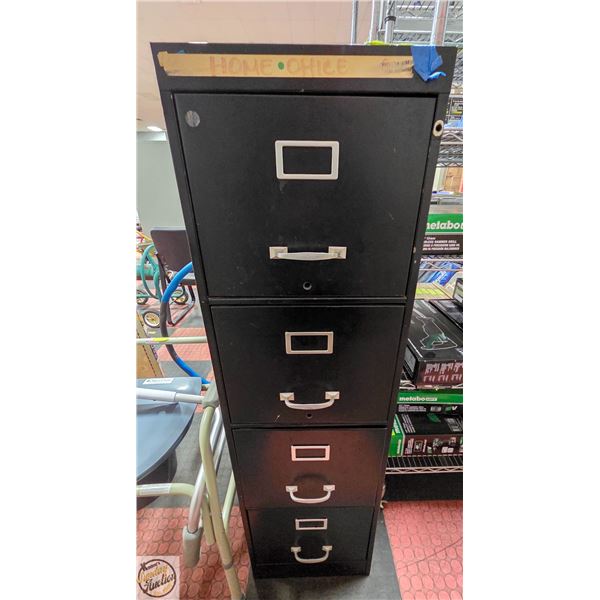 4 DRAWER BLACK METAL FILE CABINET 52.5" X 26.5" X