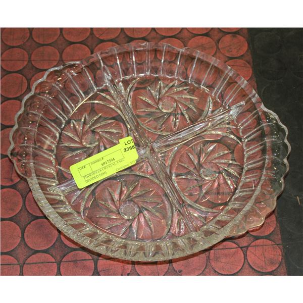 PINWHEELS CRYSTAL 4 SECTION DIVIDED DISH