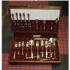 Image 1 : ESTATE WOODEN CUTTLERY CASE WITH CONTENTS ESTATE