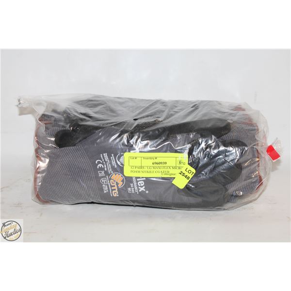 12 PAIRS / LG MAXI FLEX MICRO FOAM NITRILE COATED