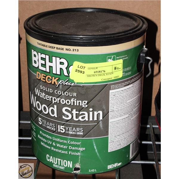 CAN OF BROWN DECK STAIN