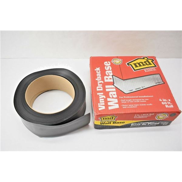 NEW MD 4 INCH X 60FT VINYL DRYBACK WALL BASE