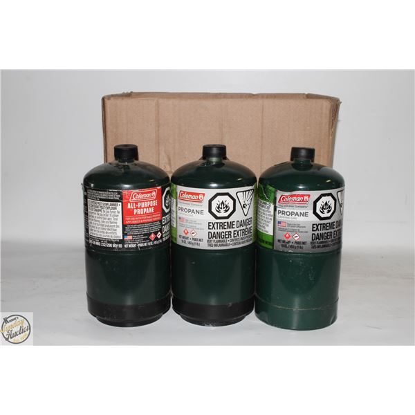 LOT OF SMALL PROPANE BOTTLES & 1 BUTANE