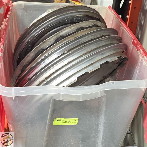 BIN VINTAGE METAL HUBCAPS