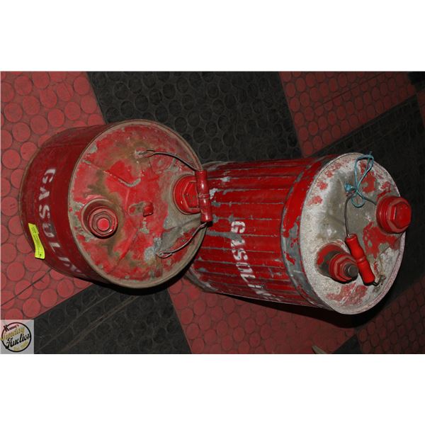 LOT OF METAL GASOLINE TINS