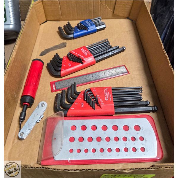 FLAT OF ASSORTED TOOLS ETC