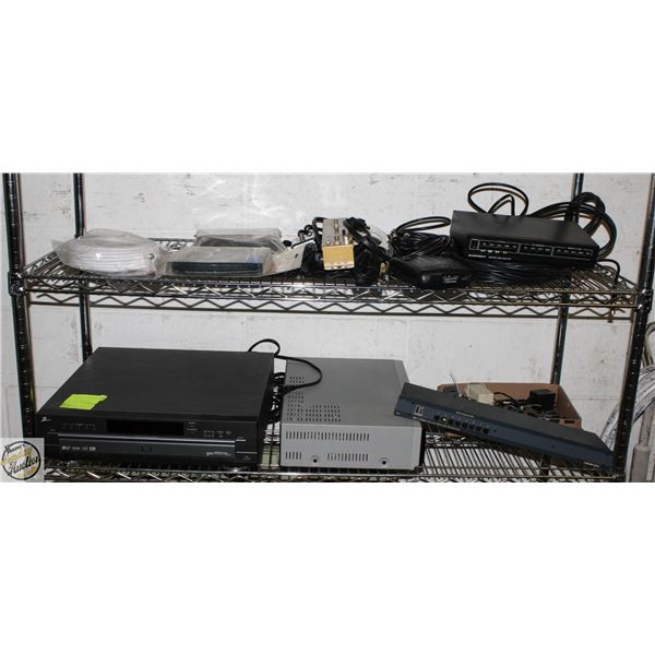 ESTATE LOT ASSORTED INCLUDING POWER CORDS, VCR,