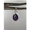 Image 1 : 6.14 CT NATURAL AMETHYST SILVER PENDANT OVAL CUT CERTIFICATION
