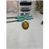 Image 1 : 5.40 CT NATURAL YELLOW SAPPHIRE  SILVER PENDANT OVAL CUT CERTIFICATION